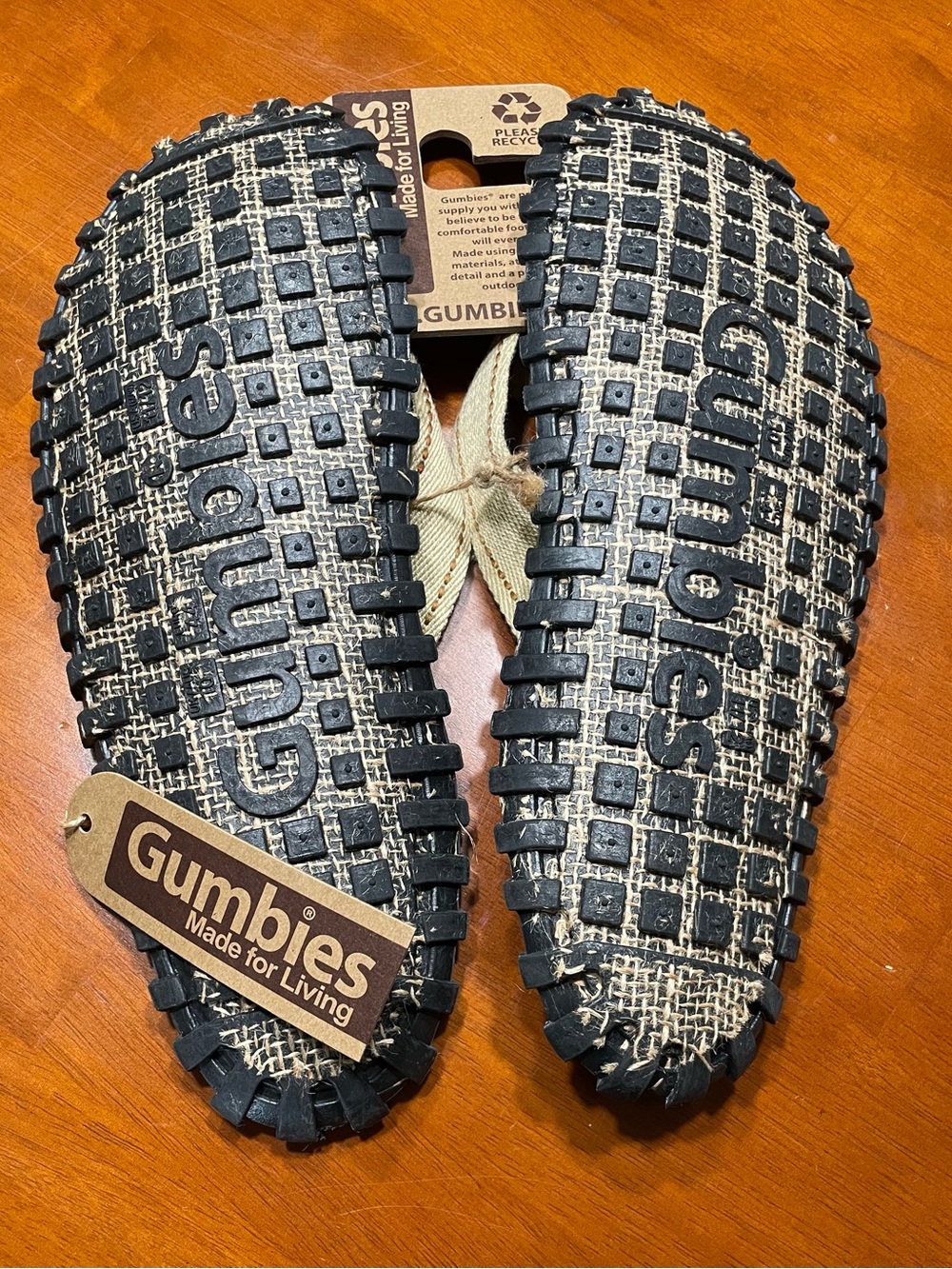 Men's Gumbies Islander Beige Palm-Print Flip Flops - Picture 2 of 3